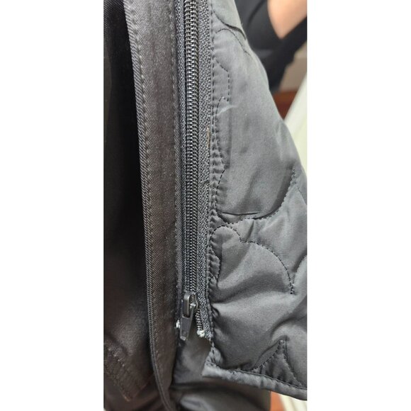 Dawn Levy Black Trench Coat S Removable Quilted Liner Belted Double Double Breas - Picture 12 of 16